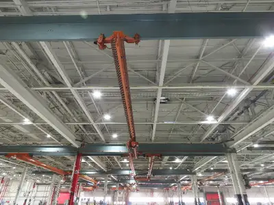 Cleveland Tramrail P&H 2 Ton Single Girder Underhung Bridge Crane 45' 10" Span