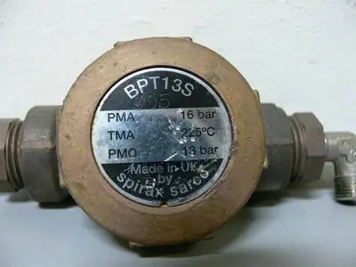 USED LOT OF 2 - SPIRAX SARCO BPT13S 16BAR 225C VALVE + GEMU 615/12/D PST 5, 90 GRAD C