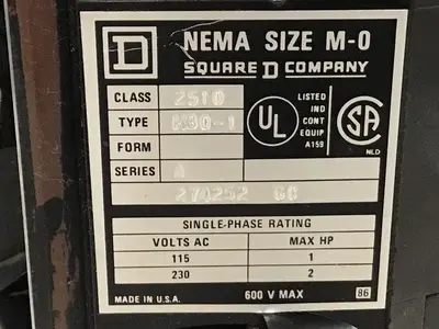 USED SQUARE D 2510-MB0-1