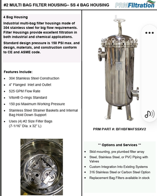 NEW PRM FILTRATION BFHBFM4SSXV2