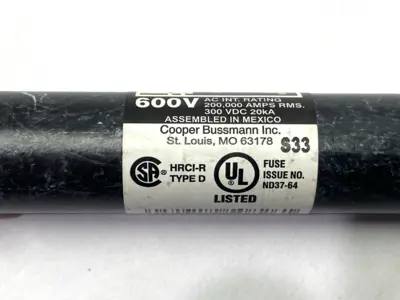 USED FUSETRON TIME-DELAY CURRENT LIMITING FUSE CLASS RK5 600V 8A SHELFWARE
