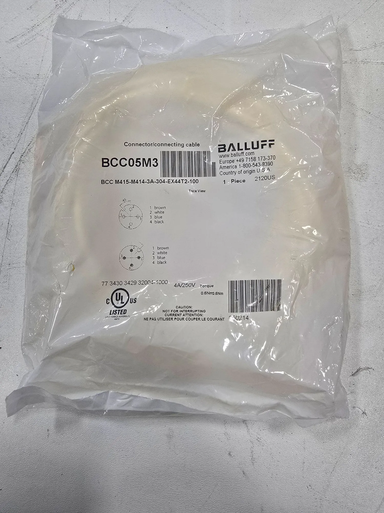 NEW BALLUFF BCC-M415-M414-3A-304-EX44T2-100