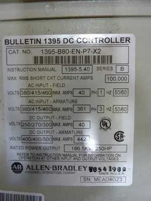USED ALLEN BRADLEY 1395-B80-EN-P7-X2 SER B