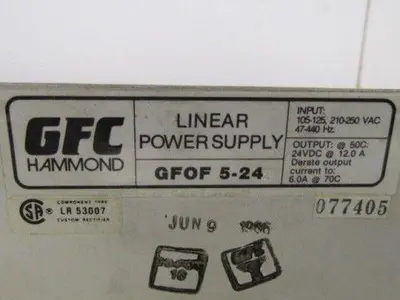 GFC Hammond GFOF 5-24 Linear Power Supply