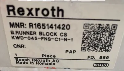 NEW BOSCH REXROTH R165141420 LINEAR GUIDE RUNNER KWD-045-FNS-C1-N-1