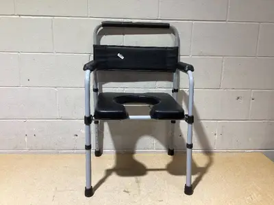 HOMCOM Bedside Commode Chair for Seniors, Adults, Handicap, Raised Toilet Seat with Arm, Adjustable Height, 331 lbs, Black (Missing Bucket)