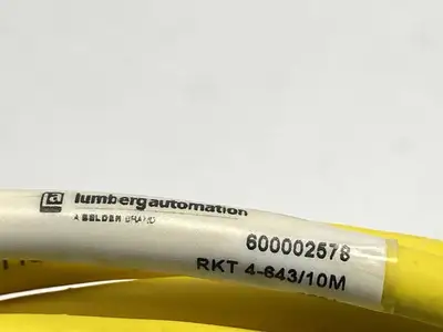 USED LUMBERG ACTUATOR SENSOR CABLE F M12 4-PIN 10M 600002578