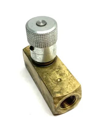 USED PARKER COLORFLOW BRASS IN-LINE FLOW CONTROL VALVE 2000PSI