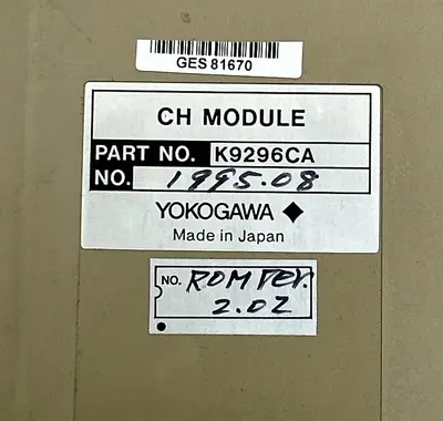 Used YOKOGAWA K9296CA Misc Electrical & Power Parts Ohio US | Surplus Asset Holdings #1242917