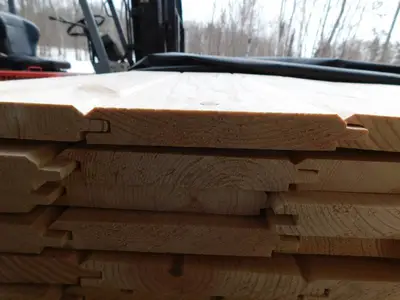 1 x 6 Ponderosa Pine #3 or better Tongue & Groove Reversible  V Front / Nickel Gap Back - 1024 Linear Feet