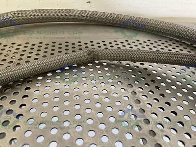 USED 20 FT STAINLESS STEEL HOSE W/ 1/2" SANITARY FITTING TO 1" SANITARY FITTING