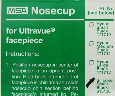 NEW LOT OF 10EA MSA 813138 NOSECUP FOR ULTRAVUE FACEPIECE SMALL