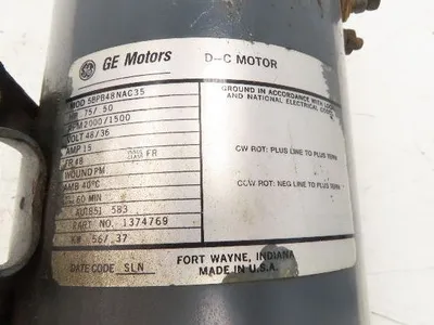 General Electric Hyster E60XM-33 Electric Forklift Hydraulic Pump Motor
