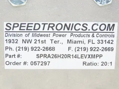 Electra Grove Gear EL-HM-826-20-R Gearbox 20:1 Reducer 88rpm 140TC Hollow Shaft