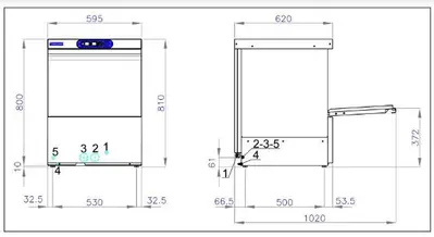 Mach high temp undercounter dishwasher