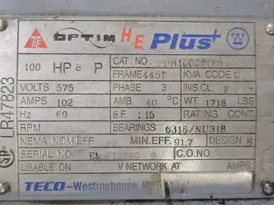 USED TECO-WESTINGHOUSE PDH10008TE6