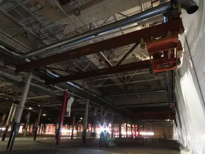 Cleveland Tramrail P&H 15 Ton Double Girder Bridge Crane 45' Span w/Remote