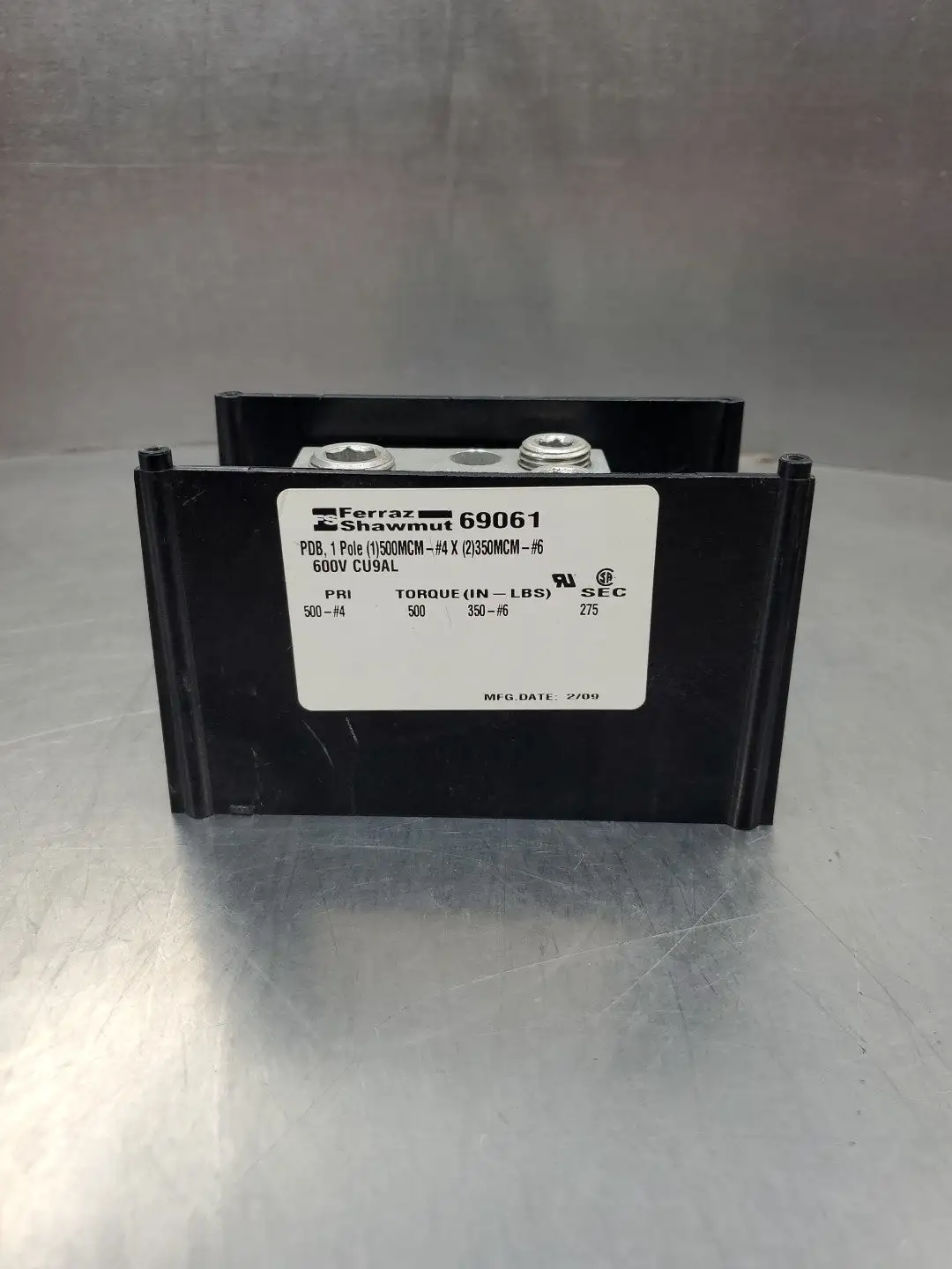 FERRAZ SHAWMUT 69061 1-Pole Connector Terminal, 1 Pole, 600V. 4D-31