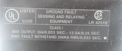 USED ABB 202D6141-UL GROUND FAULT RELAY GR-5 202D6141UL