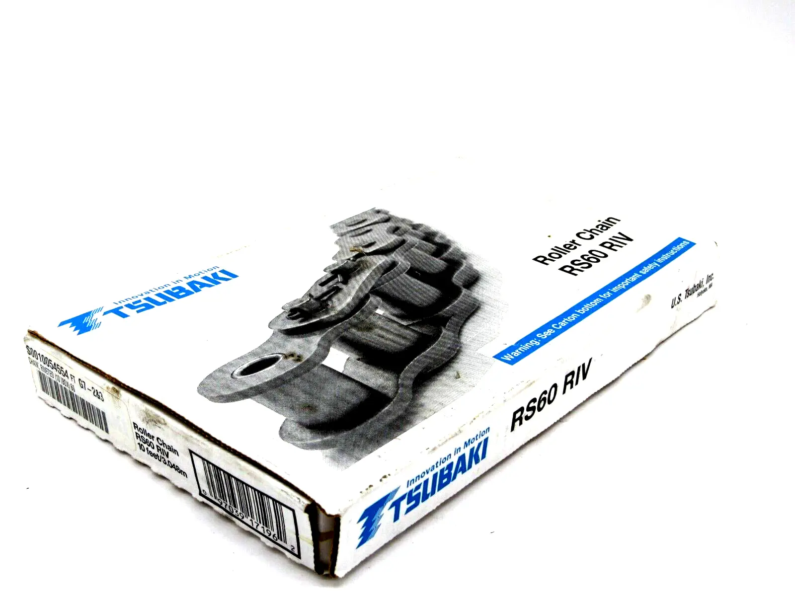 NEW TSUBAKI RS60 RIV ROLLER CHAIN 10′ RS60RIV