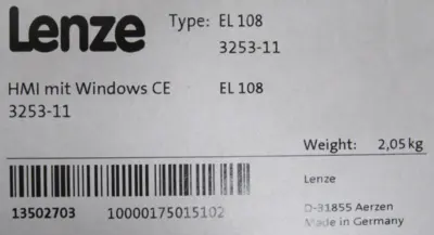 NEW LENZE EL108 TOUCHSCREEN DISPLAY 8" HMI 24VDC W/ WINDOWS CE 3253-11