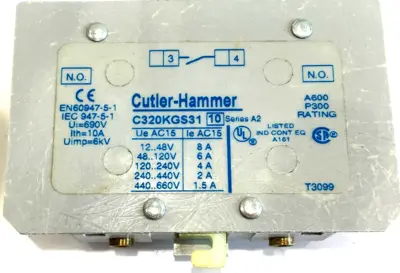 NEW CUTLER HAMMER C320KGS31 BASE AUXILIARY CONTACT