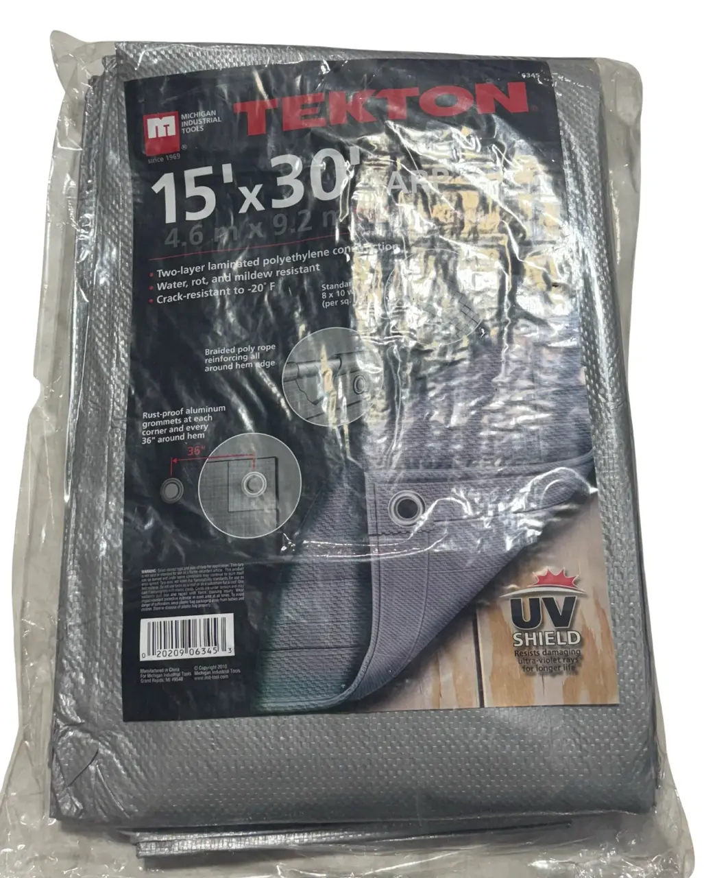 TEKTON 15ft x 30ft Silver Tarp 6345