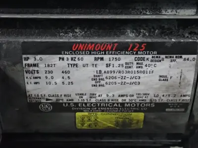 USED U.S. ELECTRICAL MOTORS UNIMOUNT 125