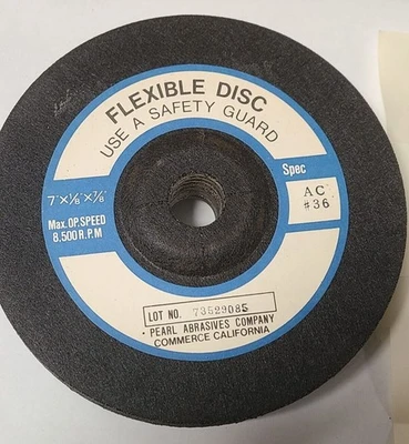 10 Pcs Pearl Abrasives AC-36 Abrasive 7 x 1/8 x 7/8 Flexible Disc