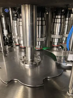 USED 2017 ZHANG J IAGANG, BEIJING CHINA TRI-BLOCK 40 VALVE BOTTLE RINSER, FILLER, CAPPER