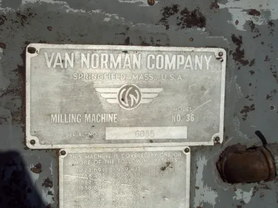 Van Norman Model 36 Universal Milling Machine; S/N 6085