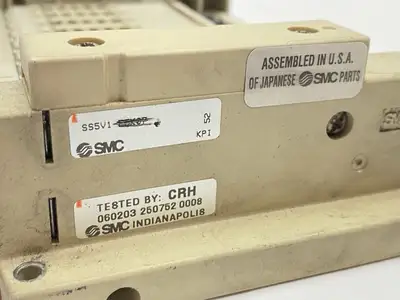 Used SMC Pneumatic Manifold Assembly 9-Station Solenoid Valves Michigan US | Maverick Industrial Sales #1398326