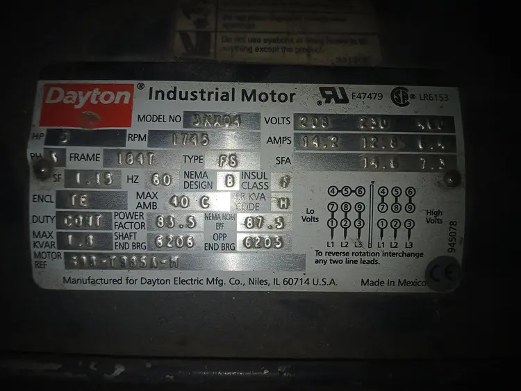 Used DAYTON 3N404 A.C. Motors Tennessee US | BAKE Marketing #896529