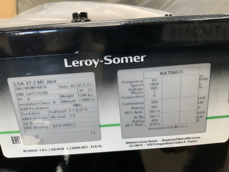 New | in-Stock LEROY SOMER LSA47.2 M7J6/4 Synchronous Alternators Texas US | Apollo Electric #1514456