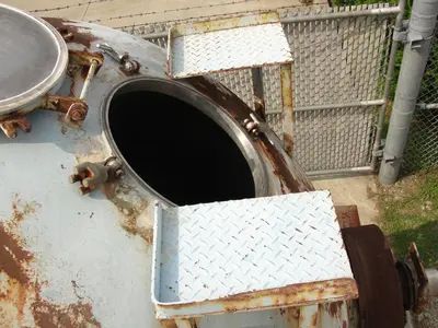 SPC5004  Industrial Process Dryer 100 cu. ft. capacity Patterson-Kelley twin shell V tumble dryer 75 lbs/cuft weight capacity, 150 psi & full vacuum internal, 30 psi jacket, Stainless Steel