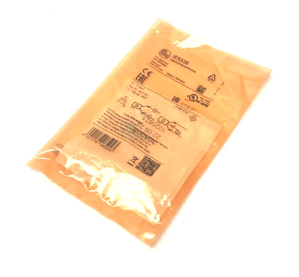 IEBC003BASKG/AS, IE5338 | Ifm IEBC003BASKG/AS Inductive Proximity Sensor, M8 Thread, 3mm Range, IE5338 - New
