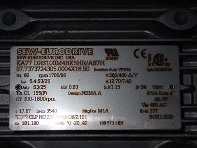 USED 2016 MOTION INDEX DRIVES RT 40012360RHCV1006