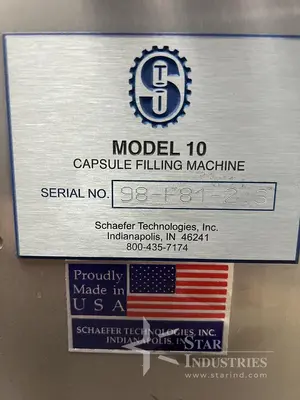 Used SCHAEFER TECHNOLOGIES INC MODEL 10 Capsule Fillers | Star Industries #1253398