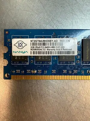 Nanya NT2GT64U8HD0BY-AD 2 GB 2Rx8 PC2-6400U-666-13-E1.800 (5.3.5)