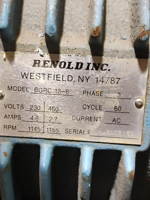 Used Renold BGRC 18-6 Motors (misc) Kentucky US | Edwards Industrial Repair #1210656