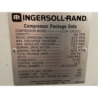 USED INGERSOLL-RAND SSR-EP25U