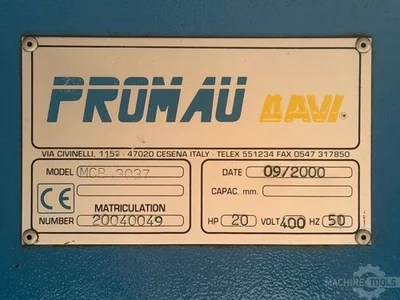 Used 2000 DAVI-PROMAU MCB 3037 Plate Bending Rolls including Pinch NL | Mach 4 Metal #1292220