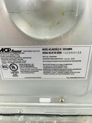 Amana RCS 10MPA Commercial Microwave 1000W 120v Refurbished & Works