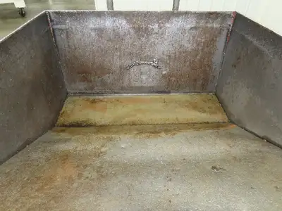 Roura Self Dumping Hopper 1/3 Yard Forklift Steel Dumpster 40x48x31" Casters