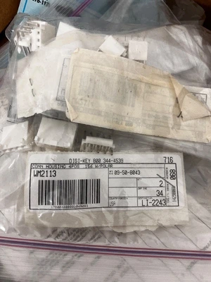 Box of Vintage and Modern Electronic Parts and Components Assortment