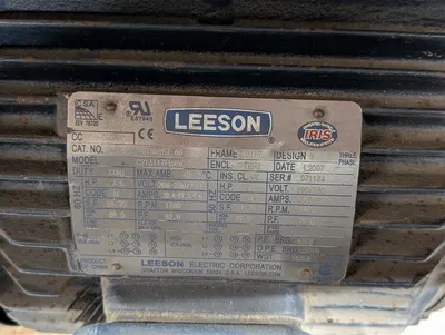 7.5HP Leeson G150157.60 Electric Motor 208-230/460V 213T Frame 1760 RPM Used