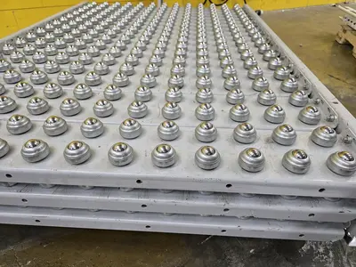 Used HYTROL ROLLER BALL TRANSFER  CONVEYOR Roller Conveyors Wisconsin US | Packer City Sales #1298027