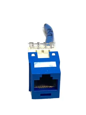 USED PANDUIT NETKEY CAT6 RJ45 KEYSTONE JACK, UTP BLUE LOT OF 2