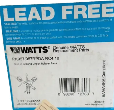 NEW WATTS RK957/957RPDA-RC4 REPLACEMENT PARTS 0899223,0899236