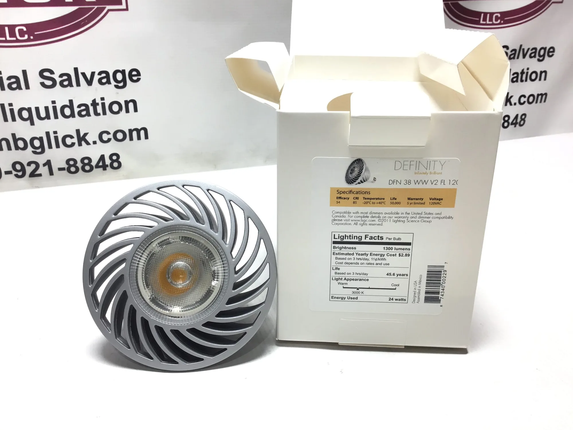 LightingScience Definity DFN38WWFL120, R3810019-005 Sea Gull LED Light Bulb